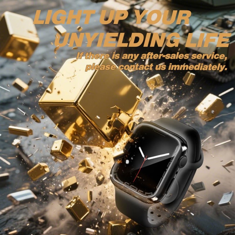 top4cus 44mm Case Soft Lightweight Anti-Scratch All Around Protective 44mm Iwatch Waterproof Cover Shiny Workout Shockproof Bumper Screen Protector Compatible with Apple Watch Series 6/SE/5/4 -Black - Image 2